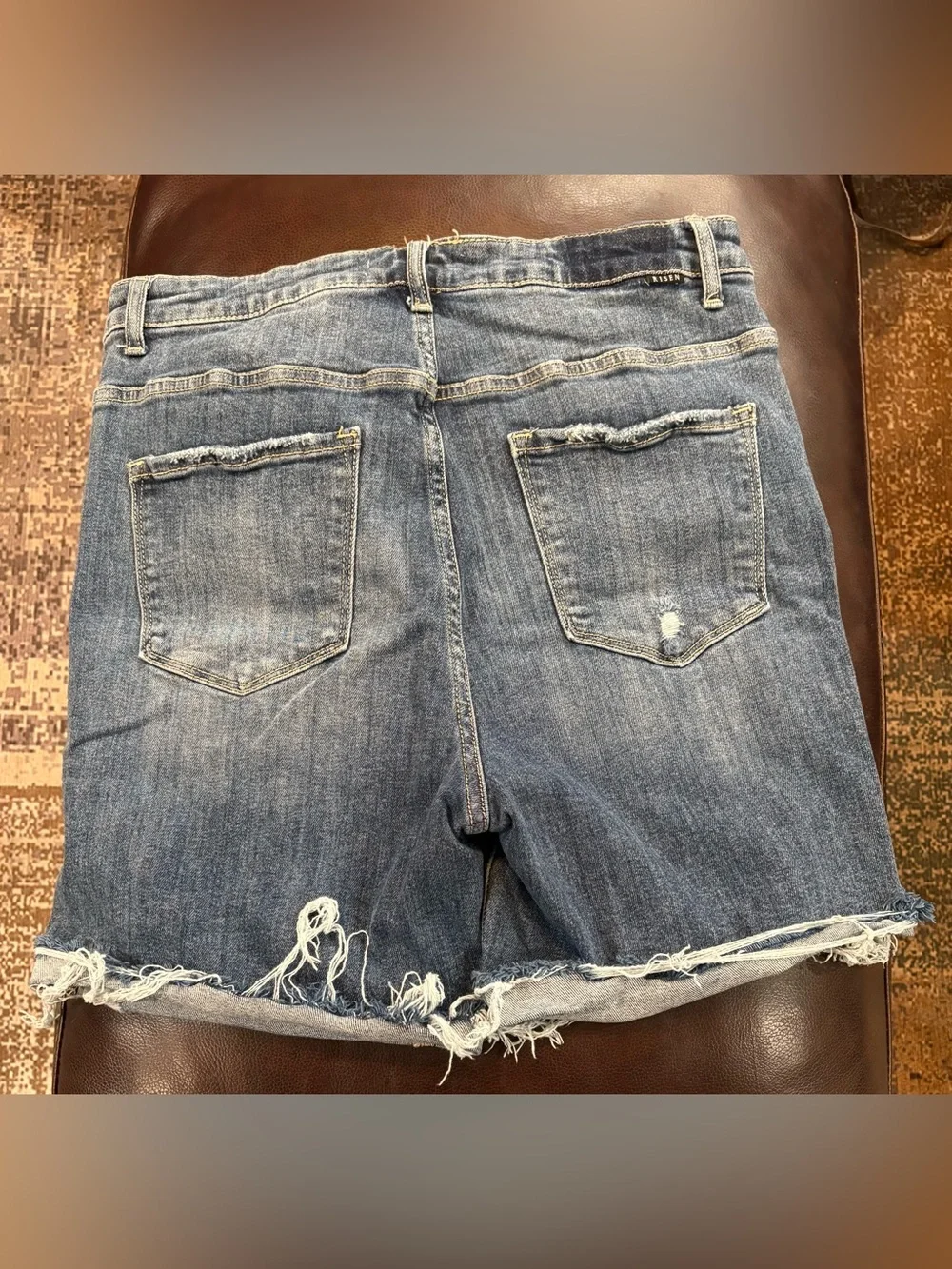 Risen Distressed Blue Denim Shorts